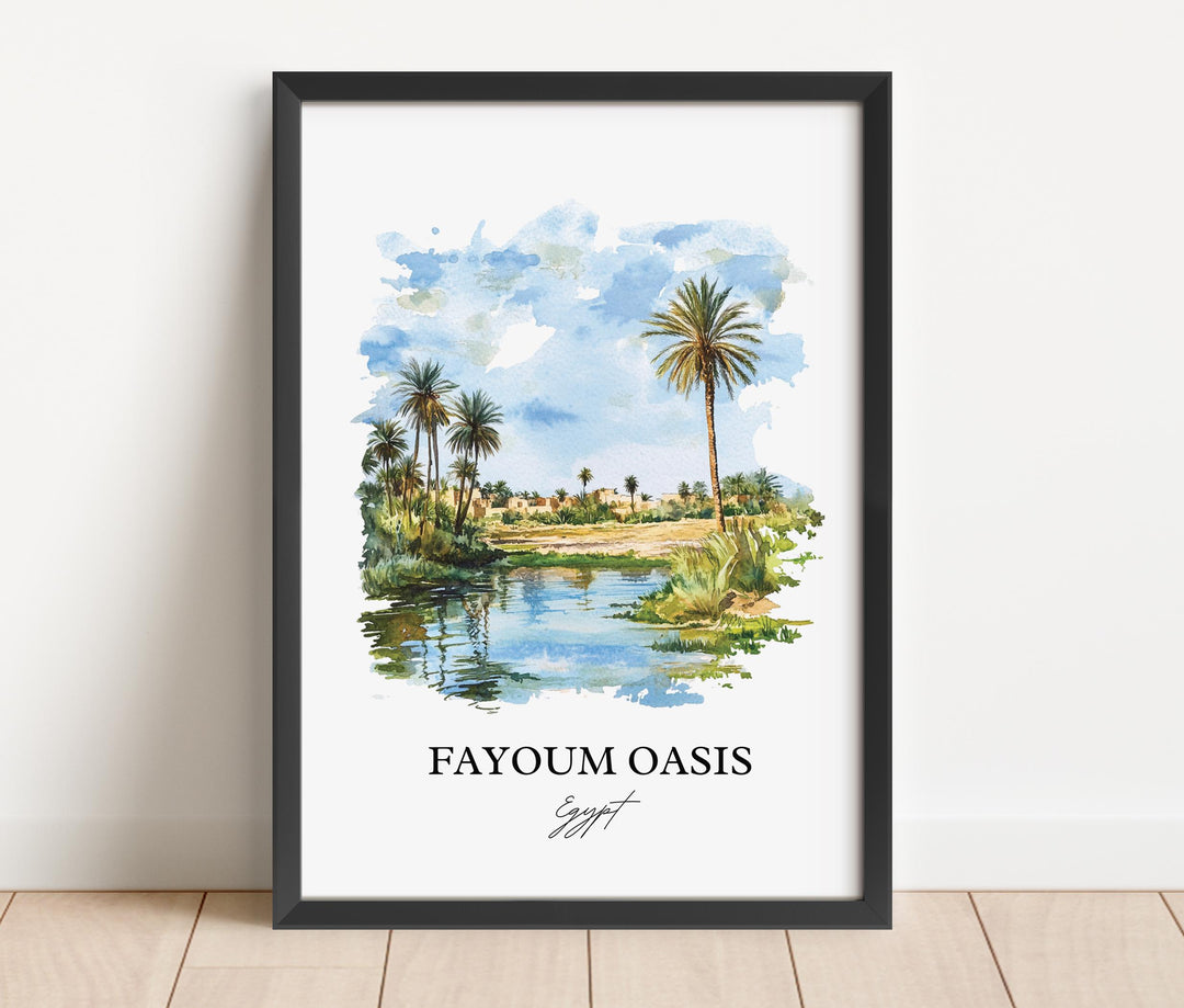 Fayoum Oasis, Egypt – Watercolor Art Print