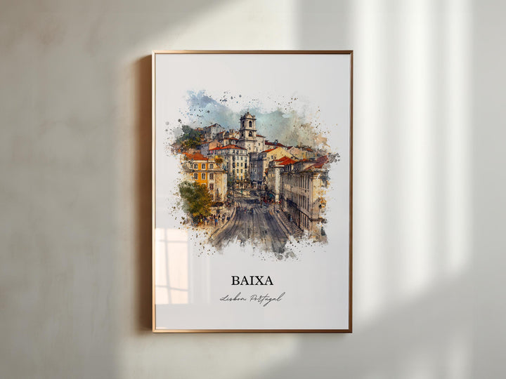 Baixa, Portugal – Watercolor Art Print
