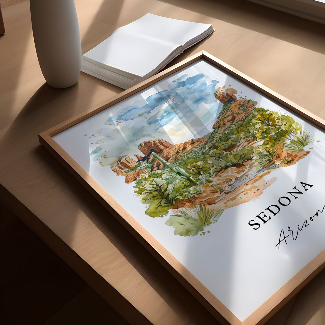 Sedona AZ Wall Art, Sedona Arizona Print, Sedona AZ Watercolor, Sedona Arizona Gift,