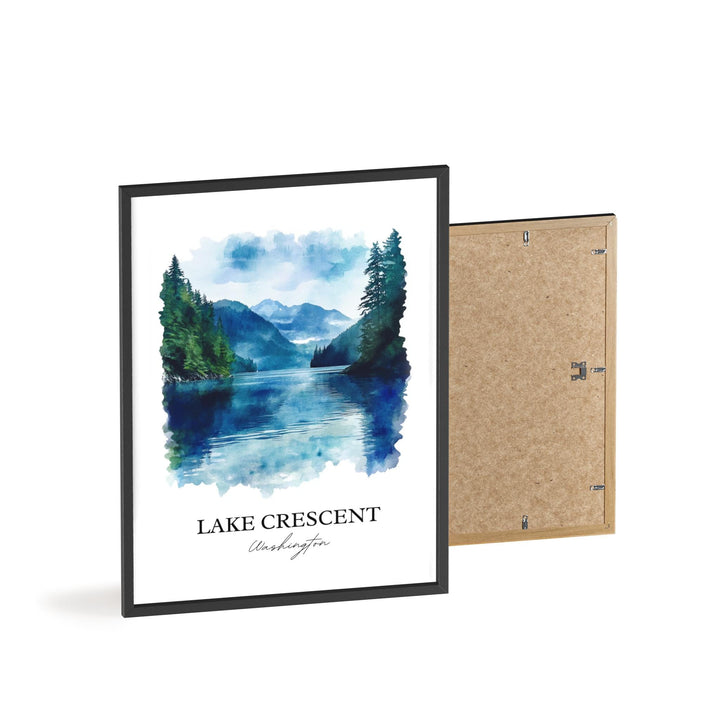 Lake Crescent WA Art, Olympic National Park Print, Washington Artwork, Lake Crescent Gift, Travel Print, Travel Poster, Housewarming Gift