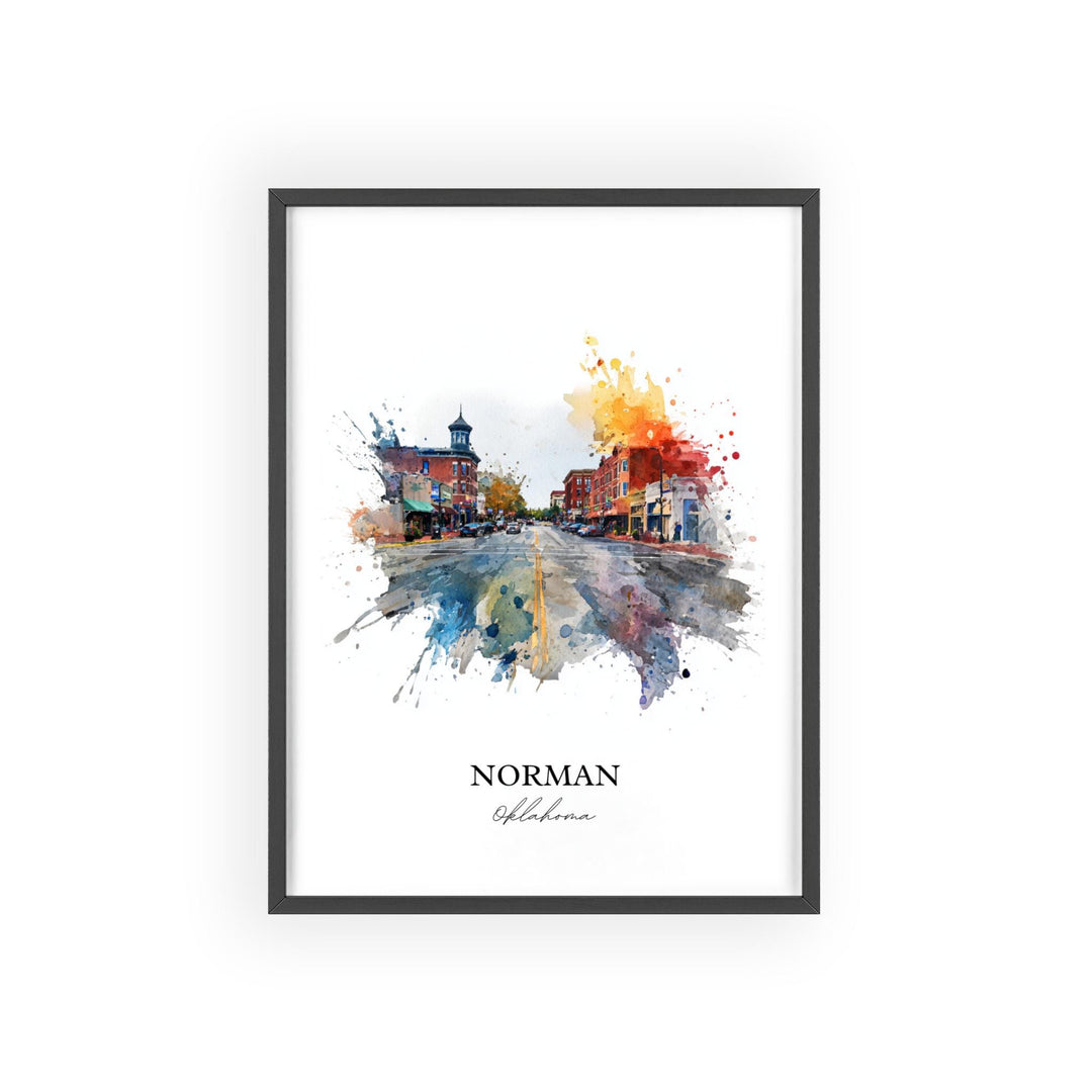 Norman, Oklahoma – Watercolor Art Print