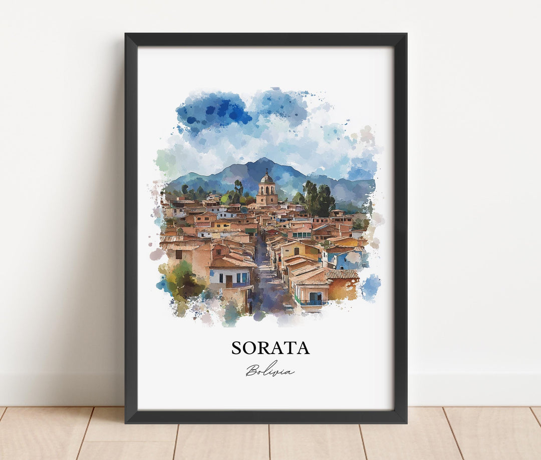 Sorata, Bolivia – Watercolor Art Print