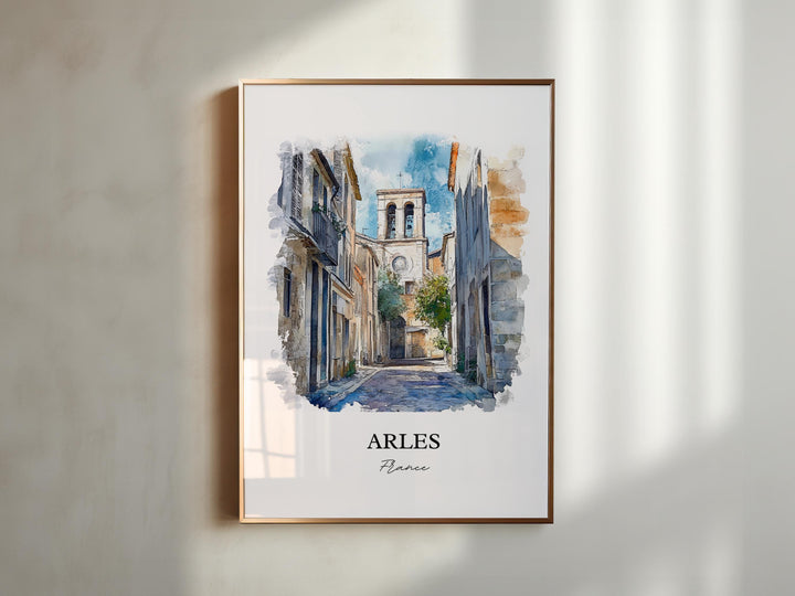 Arles France Wall Art, Provence Region Print, France Watercolor Art, Arles France Gift, Travel Print, Travel Poster, Housewarming Gift