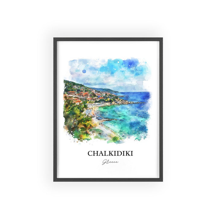 Chalkidiki Wall Art, Halkidiki Print, Greece Watercolor Art, Chalkidiki Greece Gift, Travel Print, Travel Poster, Housewarming Gift