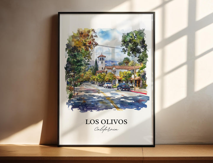 Los Olivos CA Wall Art, Santa Barbara Print, Santa Ynez Valley, Los Olivos California Gift, Travel Print, Travel Poster, Housewarming Gift
