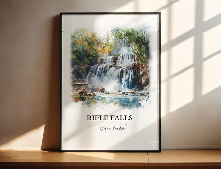 Rifle Falls Wall Art, Garfield County Print, Colorado Artwork, Rifle Falls State Park Gift, Travel Print, Travel Poster, Housewarming Gift