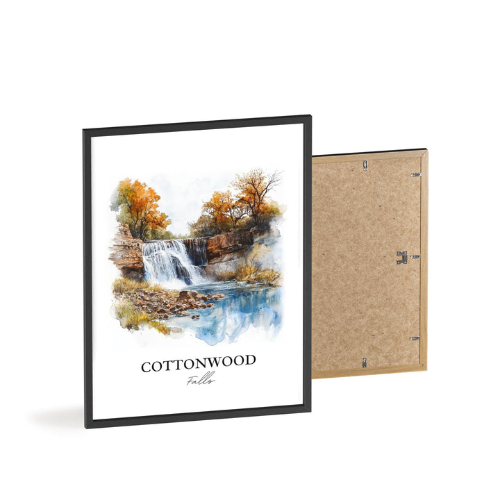 Cottonwood Falls Wall Art, Chase County Print, Kansas Watercolor Art, Cottonwood Falls Gift, Travel Print, Travel Poster, Housewarming Gift