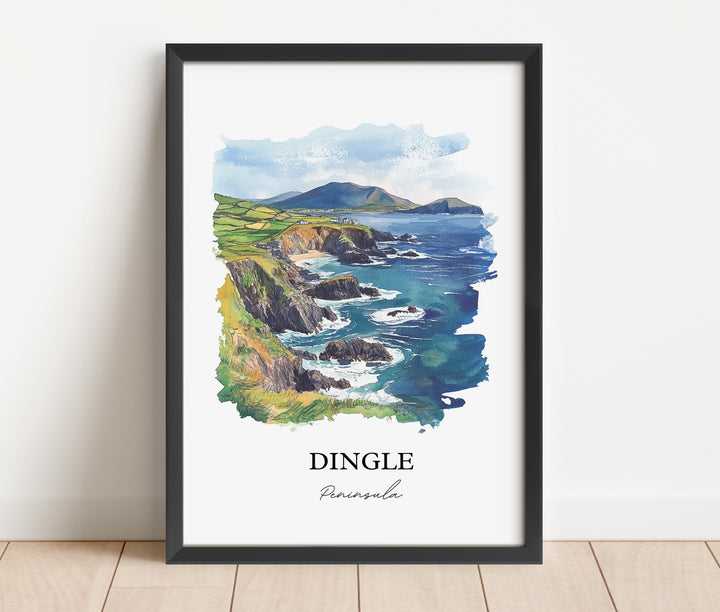 Dingle Peninsula Wall Art, Dunmore Head Print, Ireland Watercolor Art, Dingle Peninsula Gift, Travel Print, Travel Poster, Housewarming Gift