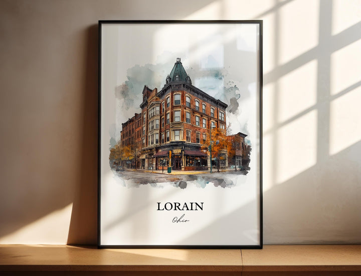 Lorain, Ohio, USA – Watercolor Art Print