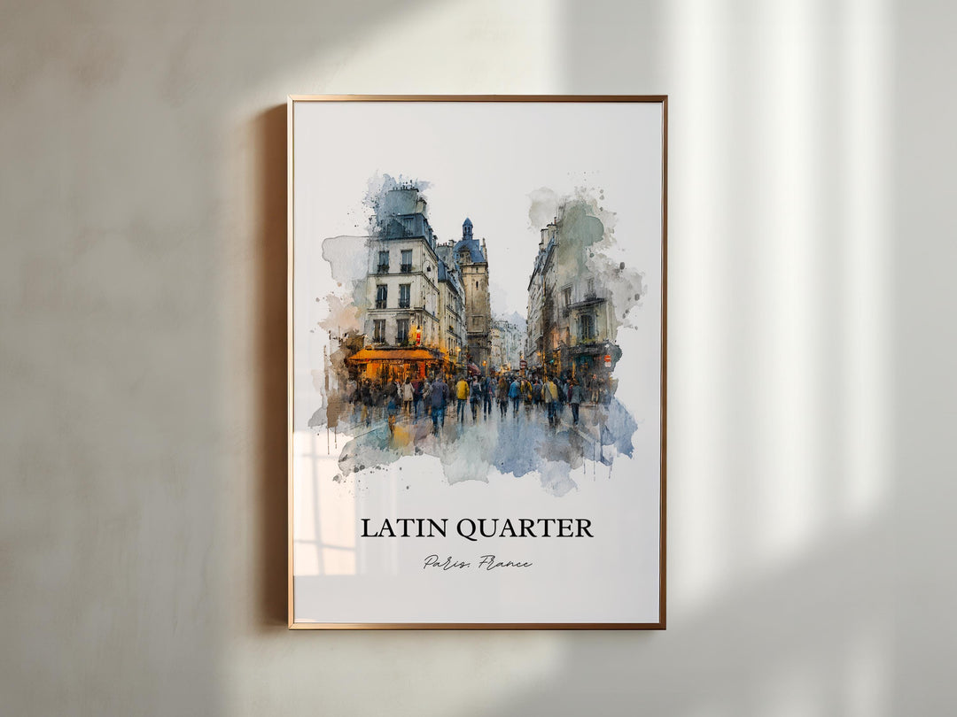 Latin Quarter, France – Watercolor Art Print