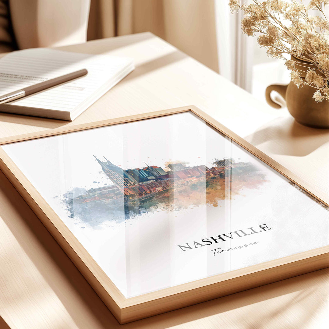 Nashville, Tennessee – Watercolor Art Print
