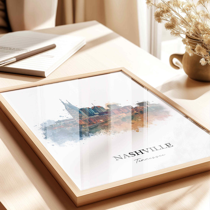 Nashville, Tennessee – Watercolor Art Print