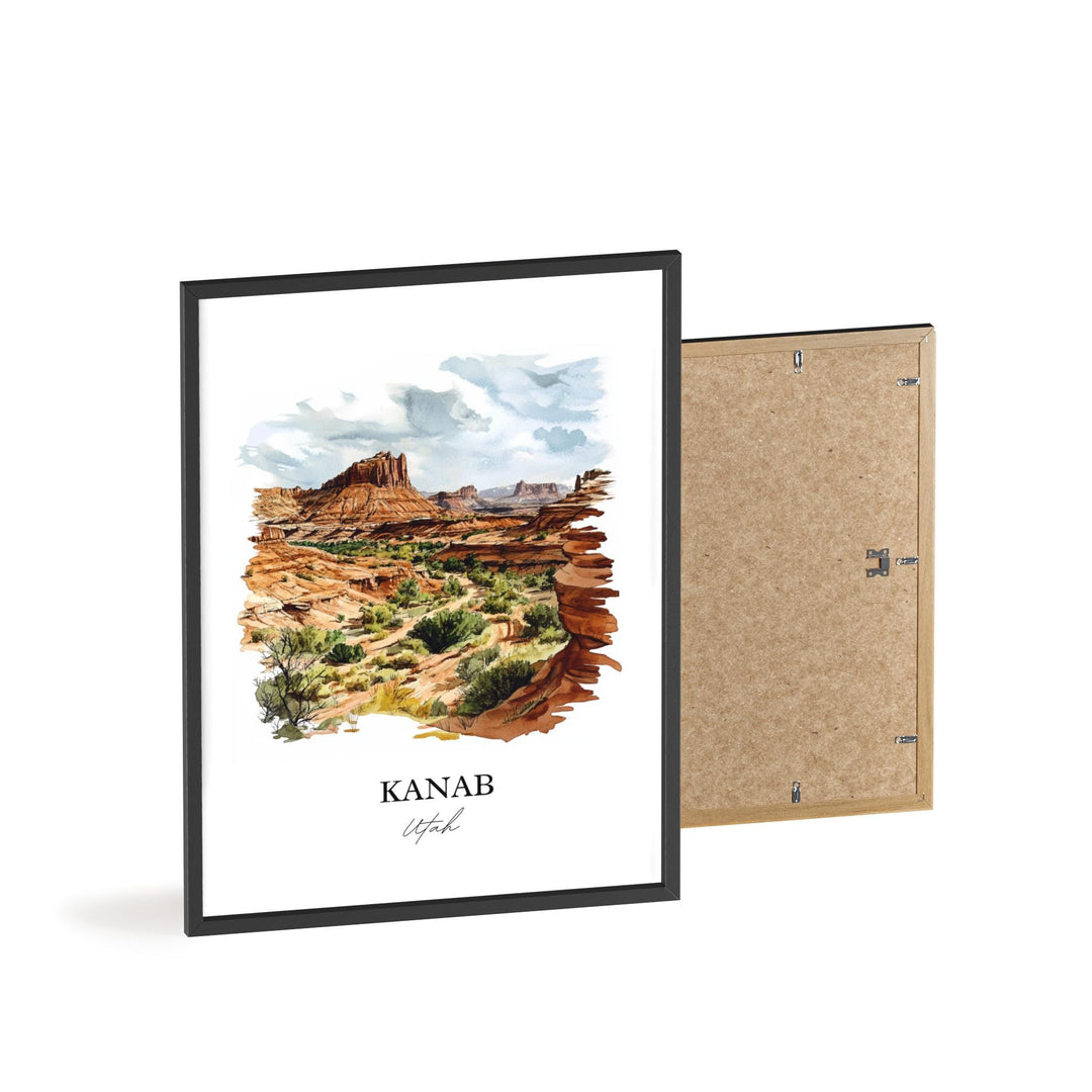 Kanab Utah Wall Art, Kane County Print, Utah Watercolor Art, Kanab Utah Gift, Travel Print, Travel Poster, Housewarming Gift