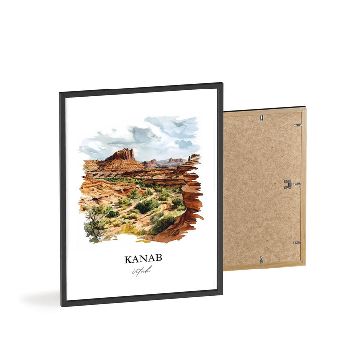 Kanab Utah Wall Art, Kane County Print, Utah Watercolor Art, Kanab Utah Gift, Travel Print, Travel Poster, Housewarming Gift