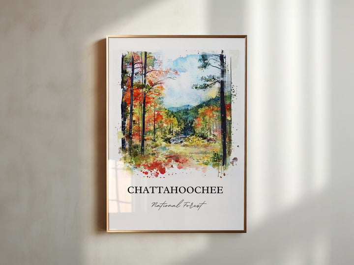 Chattahoochee Forest Art, Gainesville GA Print, Oconee Georgia Artwork, Chattahoochee Gift, Travel Print, Travel Poster, Housewarming Gift