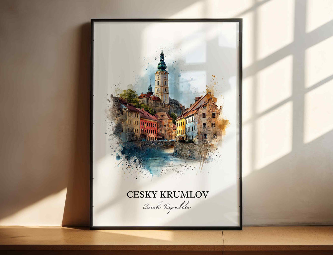 Cesky Krumlov, Czech Republic – Watercolor Art Print