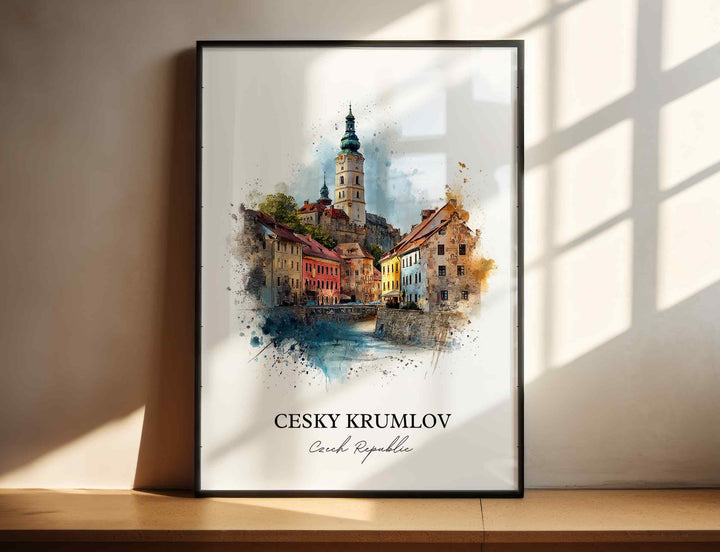 Cesky Krumlov, Czech Republic – Watercolor Art Print