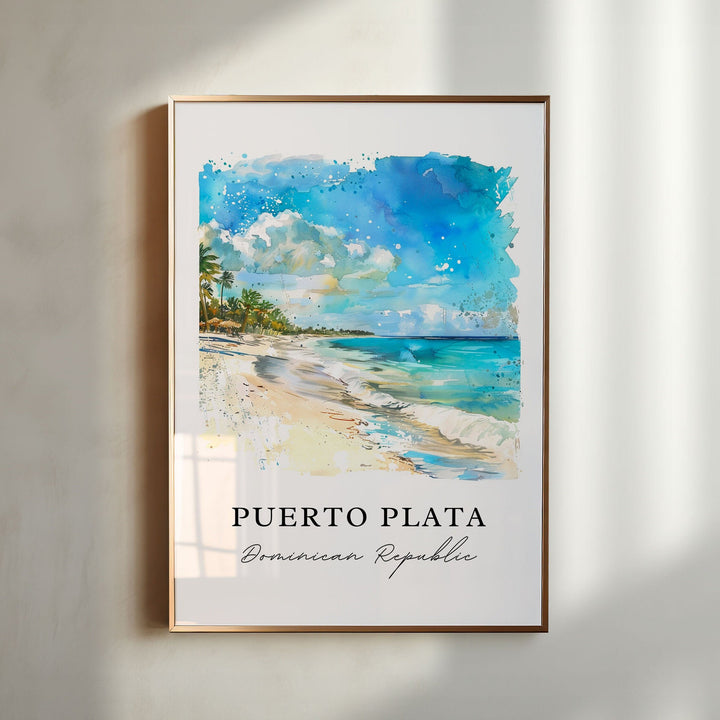 Puerto Plata Wall Art, Puerto Plata DR Print, Puerto Plata Watercolor, Puerto Plata Gift,