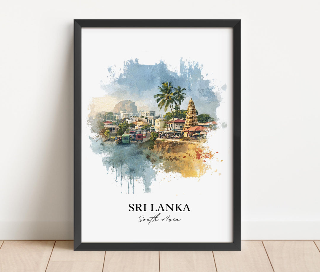 Sri Lanka Wall Art, Sri Lanka Print, Sri Lanka Watercolor Art, Sri Lanka Gift, Travel Print, Travel Poster, Housewarming Gift