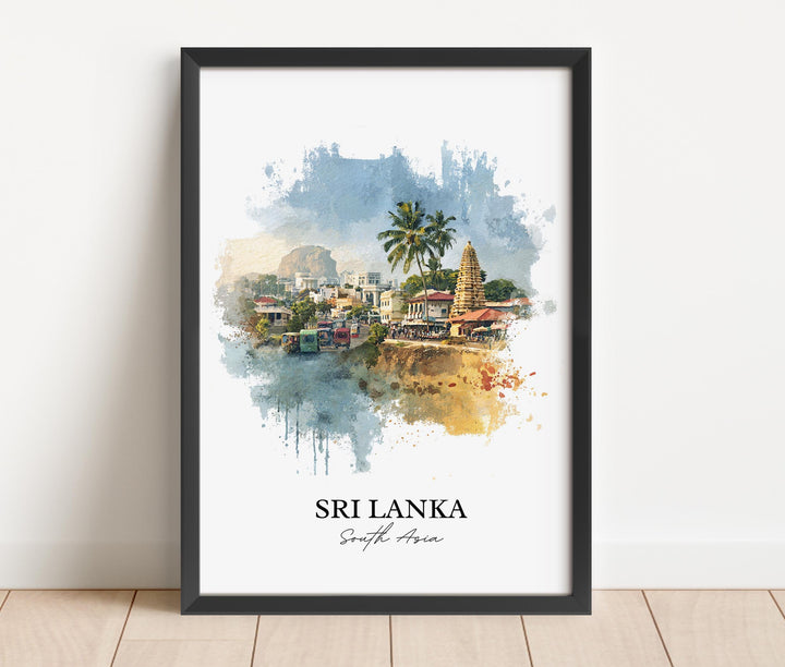 Sri Lanka Wall Art, Sri Lanka Print, Sri Lanka Watercolor Art, Sri Lanka Gift, Travel Print, Travel Poster, Housewarming Gift