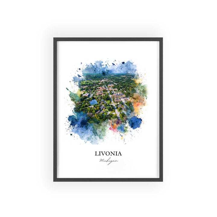 Livonia, Michigan – Watercolor Art Print