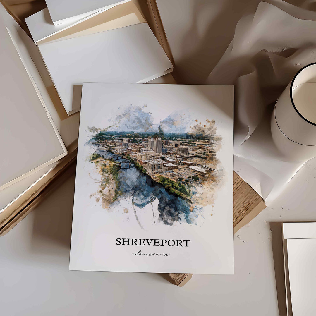 Shreveport, Louisiana – Watercolor Art Print