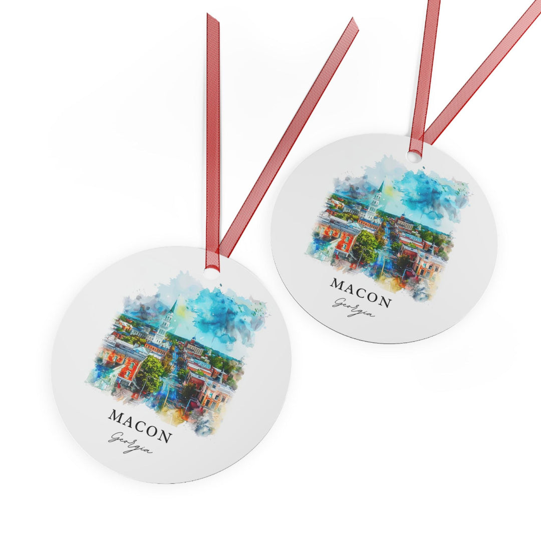 Macon Georgia Ornament: Unique Macon GA Souvenir, Macon Georgia Xmas Decor, and Authentic Macon GA Gift