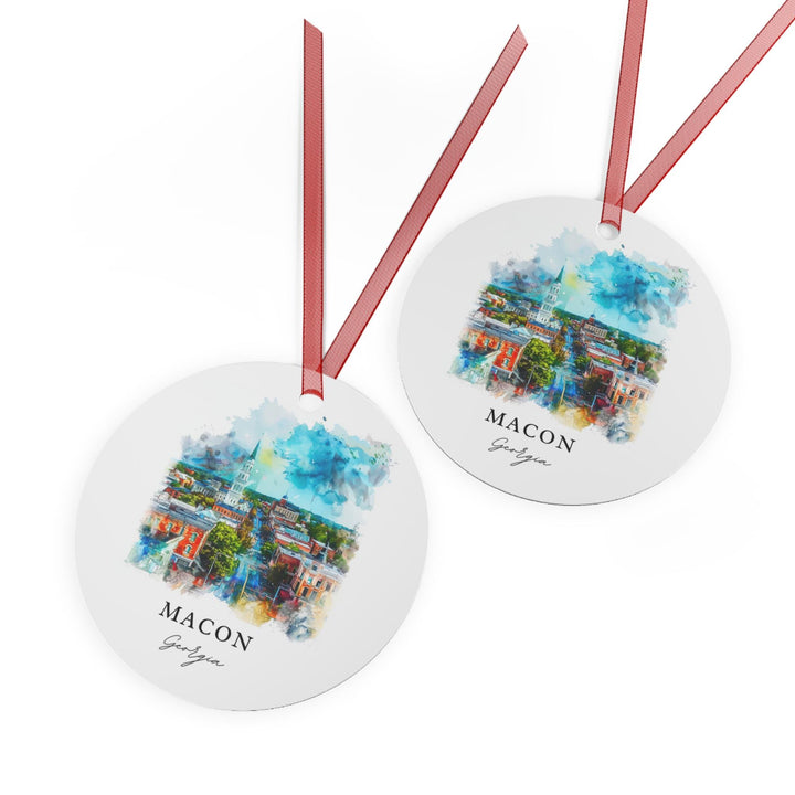 Macon Georgia Ornament: Unique Macon GA Souvenir, Macon Georgia Xmas Decor, and Authentic Macon GA Gift