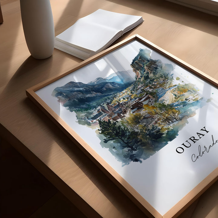 Ouray CO Wall Art, Ouray Print, Ouray Watercolor Art, Ouray County Colorado Gift,