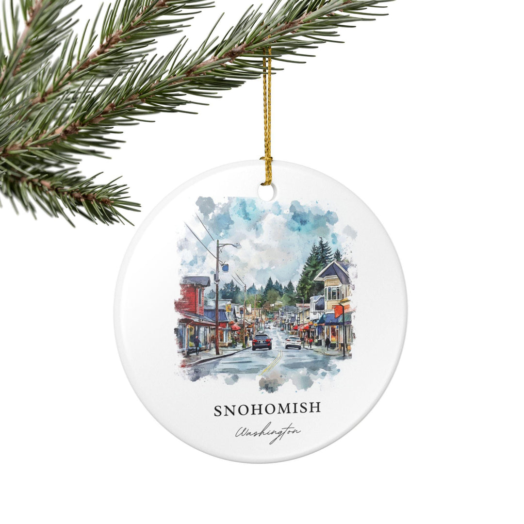 Snohomish Ornament: Unique Snohomish Souvenir, Snohomish WA Xmas Decor, and Authentic Everett WA Gift