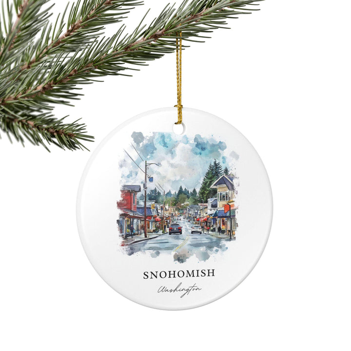 Snohomish Ornament: Unique Snohomish Souvenir, Snohomish WA Xmas Decor, and Authentic Everett WA Gift