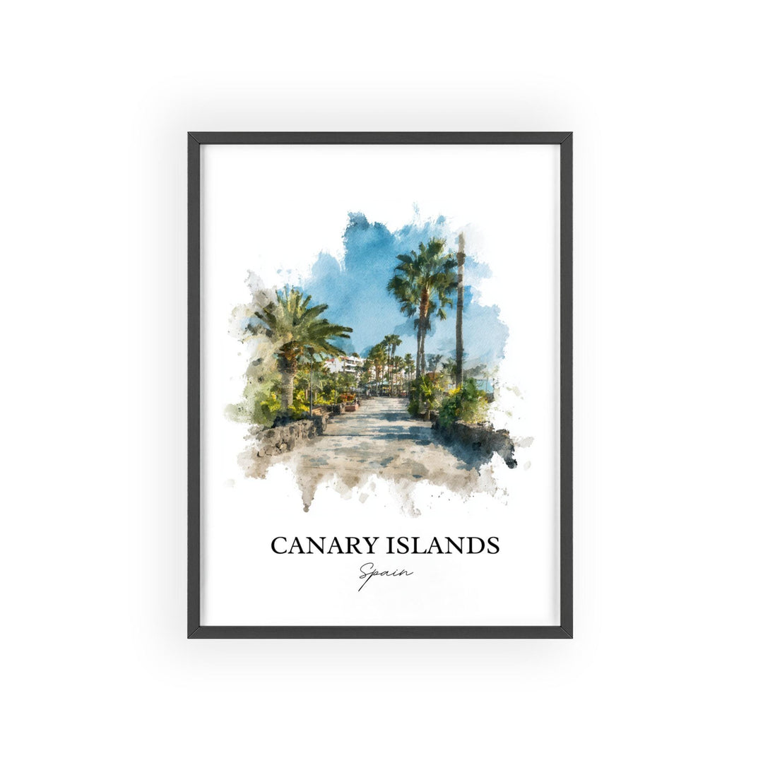 Canary Islands Wall Art, Canaries Print, Spain Watercolor Art, Canary Islands Gift, Canary Island Print, Travel Poster, Housewarming Gift