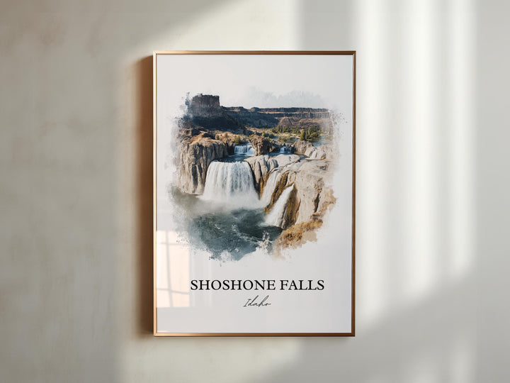Shoshone Falls Wall Art, Shoshone Falls Print, Idaho Watercolor Art, Shoshone Falls Gift, Travel Print, Travel Poster, Housewarming Gift