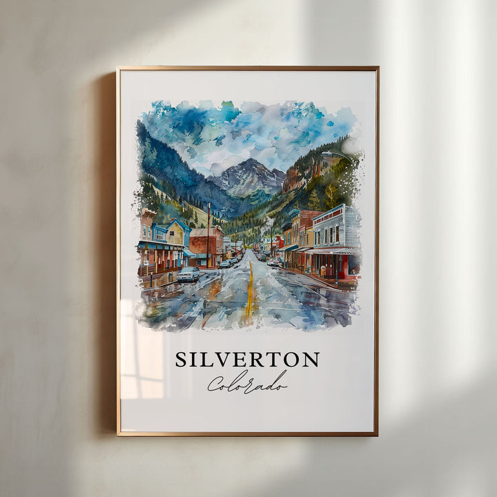 Silverton Colorado Wall Art, Silverton Print, San Juan Mountains Watercolor, Silverton CO Gift, Travel Print, Housewarming Gift