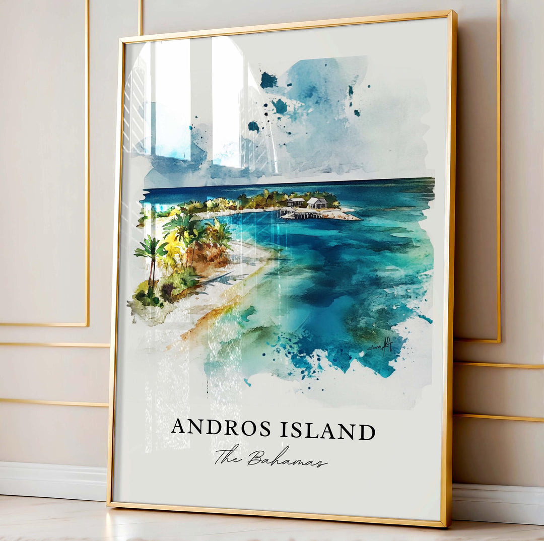 Andros Island Wall Art - Bahamas Print