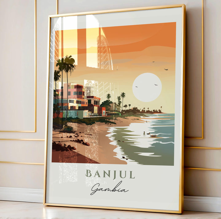 Banjul Gambia wall art - Gambia, Banjul poster, Banjul Wedding gift, Gambia Africa Birthday present, Custom Text, Personalized Gift