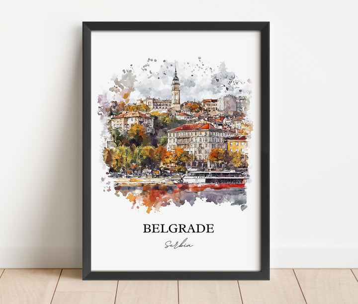 Belgrade Wall Art, Belgrade Print, Serbia Watercolor Art, Belgrade Serbia Gift, Travel Print, Travel Poster, Housewarming Gift