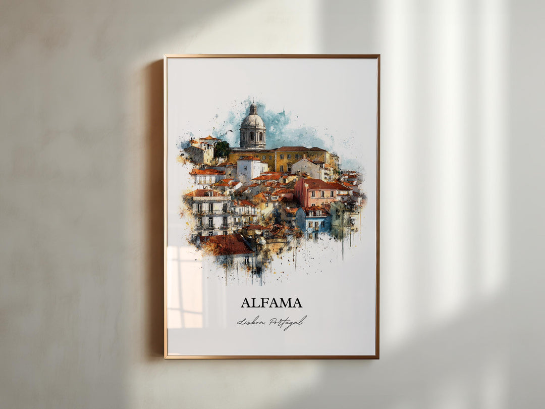 Alfama, Portugal – Watercolor Art Print