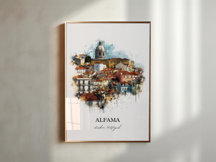 Alfama, Portugal – Watercolor Art Print