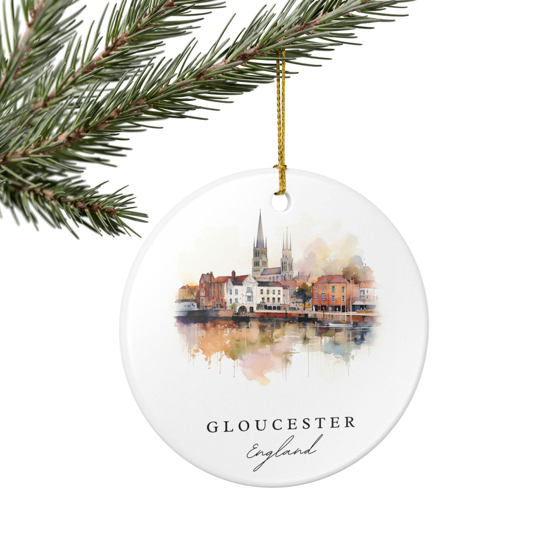 Gloucester England Ornament: Unique Gloucester Souvenir, Gloucester UK Xmas Decor, and Authentic Gloucester Gift