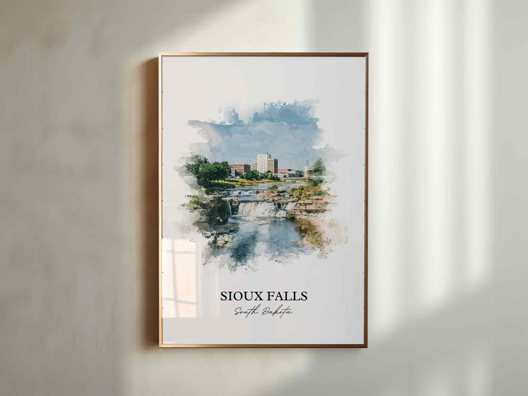 Sioux Falls, South Dakota – Watercolor Art Print