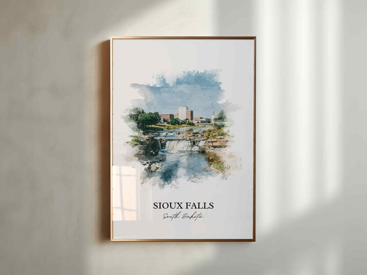 Sioux Falls, South Dakota – Watercolor Art Print