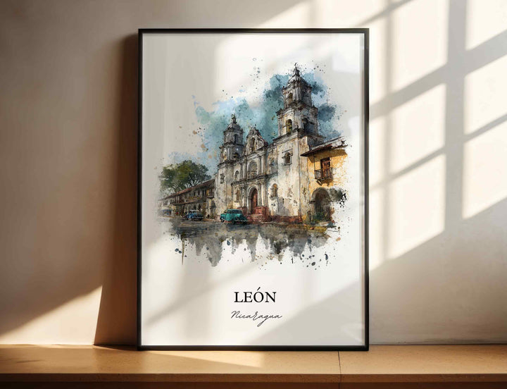 León, Nicaragua – Watercolor Art Print