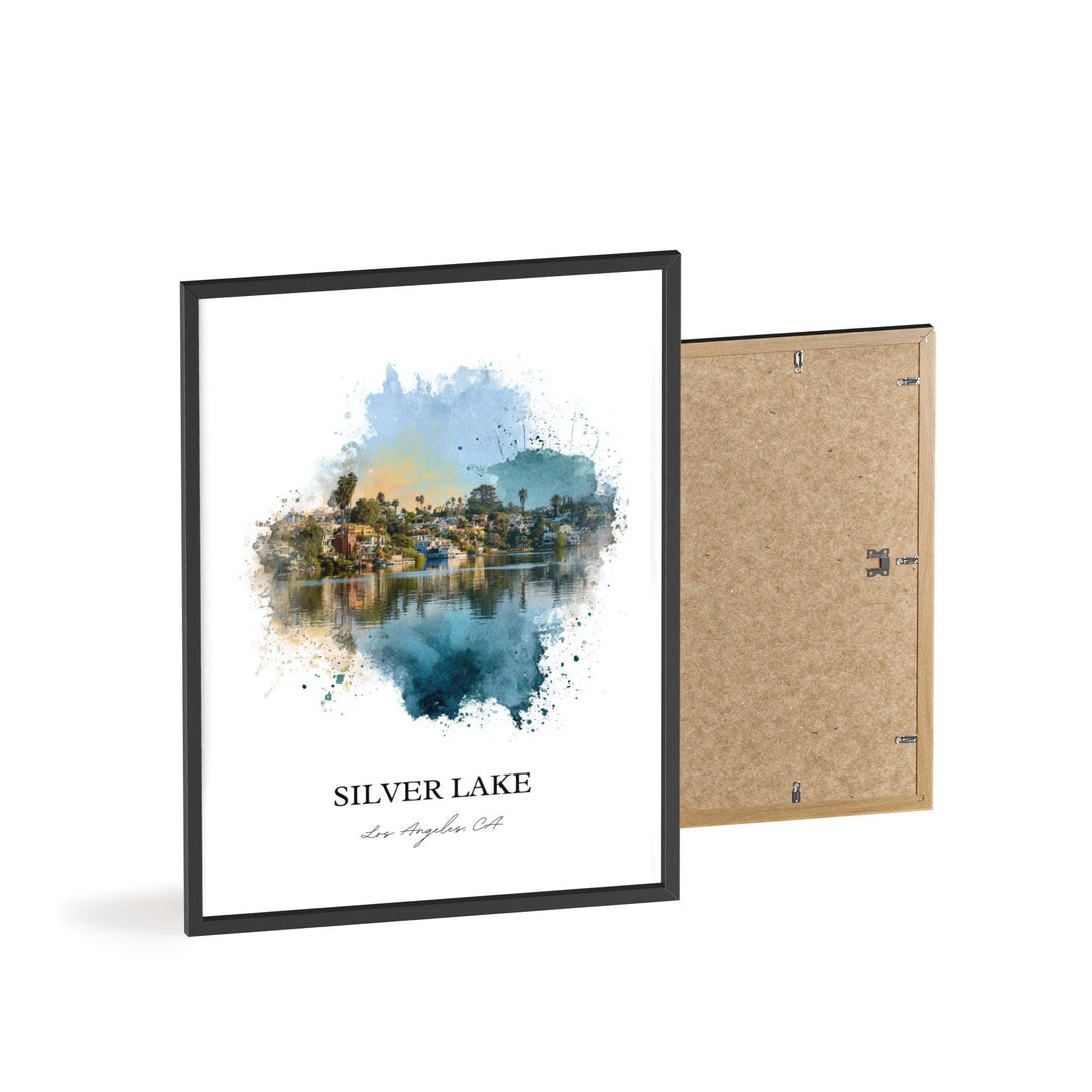 Silver Lake, California – Watercolor Art Print