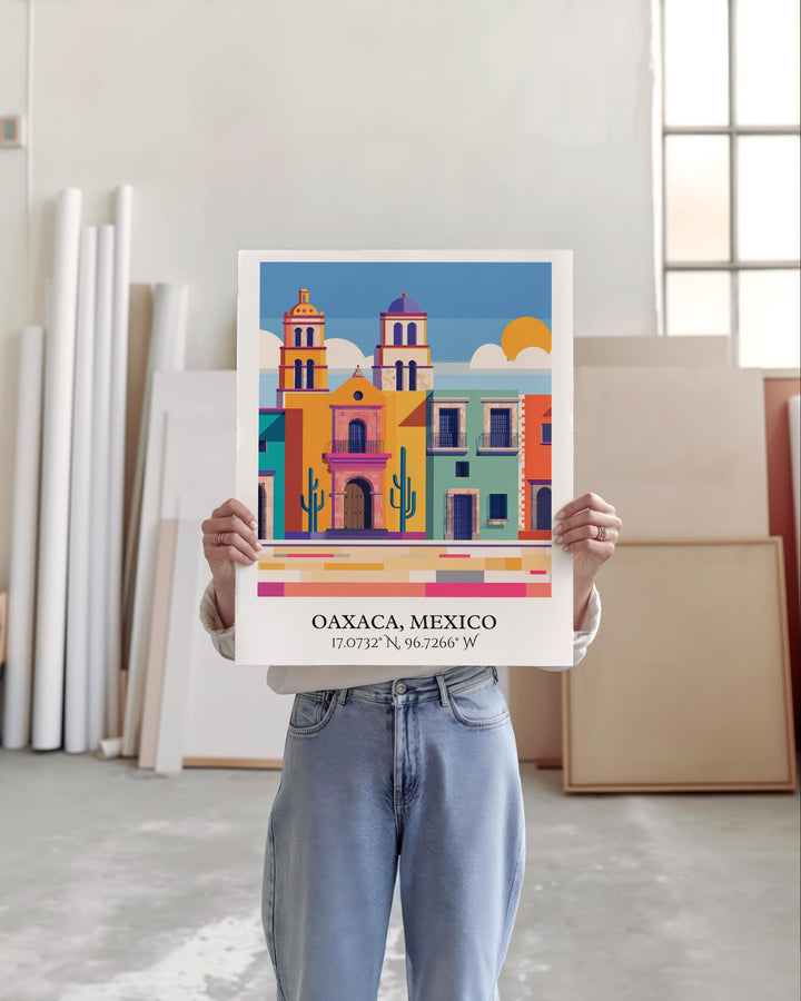 Oaxaca Art, Oaxaca Retro Travel Art, Oaxaca Mexico Home Decor, Mexico Gift, Mexico Travel Art, Travel Prints, Housewarming Gift