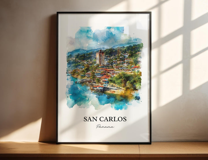 San Carlos Panama Art, Panama Oeste Print, Panama Watercolor Art, San Carlos Panama Gift, Travel Print, Travel Poster, Housewarming Gift