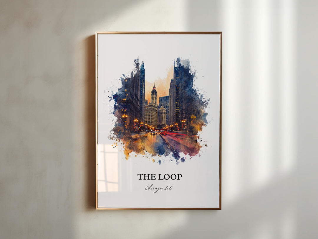 The Loop, Chicago Illinois – Watercolor Art Print