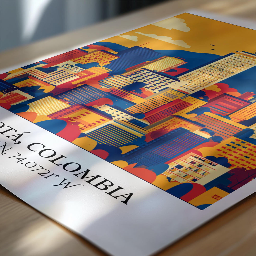 Bogotá Art, Bogotá Retro Travel Art, Bogotá Colombia Home Decor, Colombia Gift, Colombia Travel Art, Travel Prints, Housewarming Gift