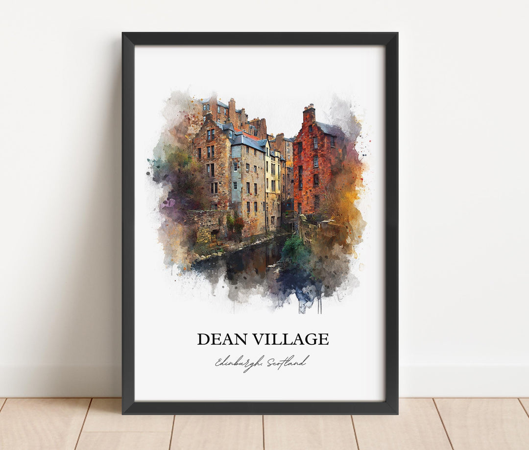 Dean Village, Edinburgh, Scotland – Watercolor Art Print