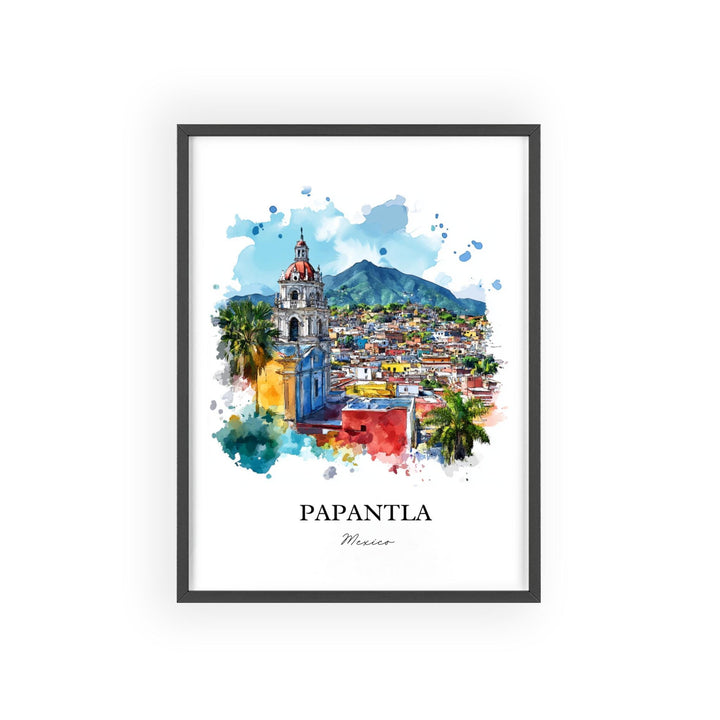 Papantla Mexico Wall Art, Veracruz State Print, Mexico Watercolor Art, Papantla Mexico Gift, Travel Print, Travel Poster, Housewarming Gift